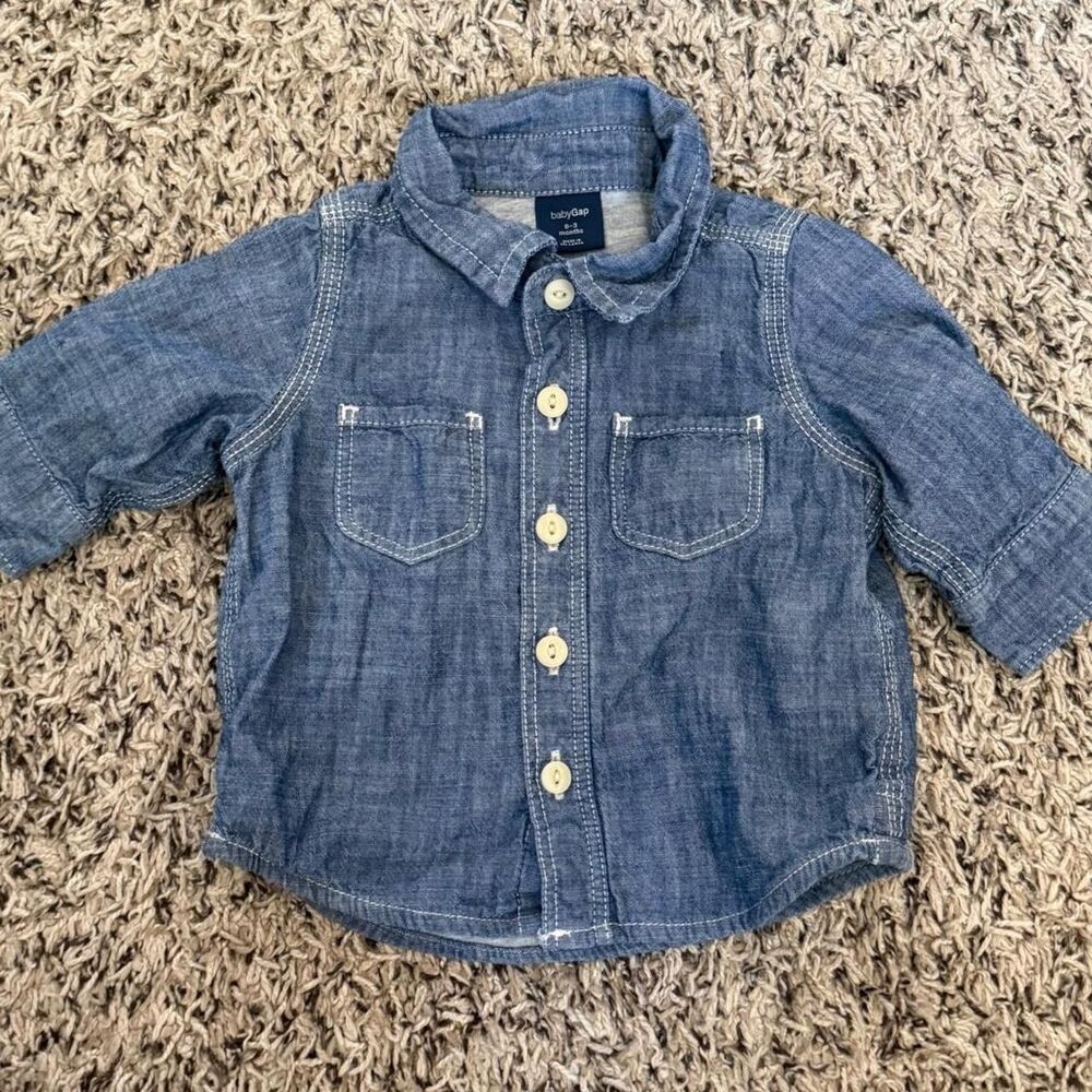 Babygap Men's Blue and Navy Shirt